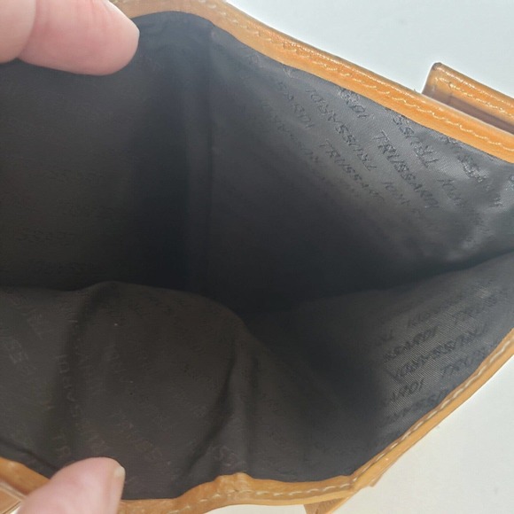 Trussardi Vintage Leather Wallet Medium Bifold Brown Card Bill Holder Rustic - Picture 5 of 11